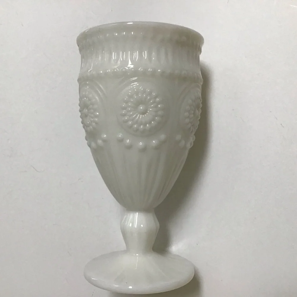 The Pioneer Woman Adeline Snow Milk Glass Goblet Tumbler Chalice White Gibson